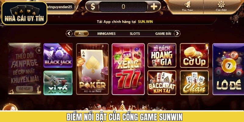 Các ưu điểm vượt trội trong nhà cái Sunwin