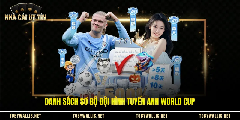 Danh sách sơ bộ đội hình tuyển Anh World Cup